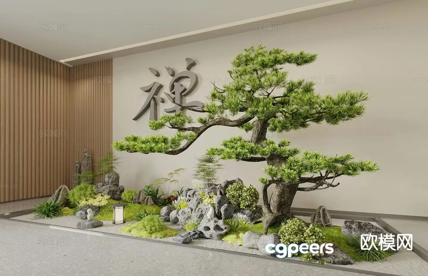 New Chinese style courtyard landscaping micro landscape landscape plant 3d model