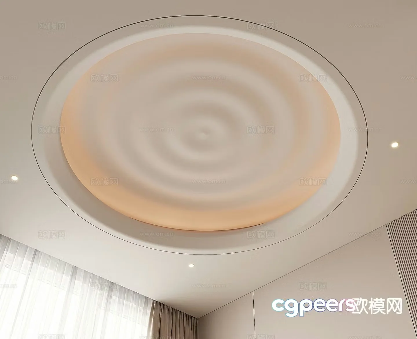 Round ceiling 3D model ceiling