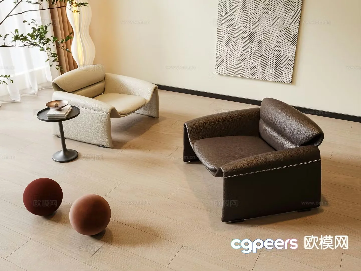 Modern single sofa sofa chair 3d model