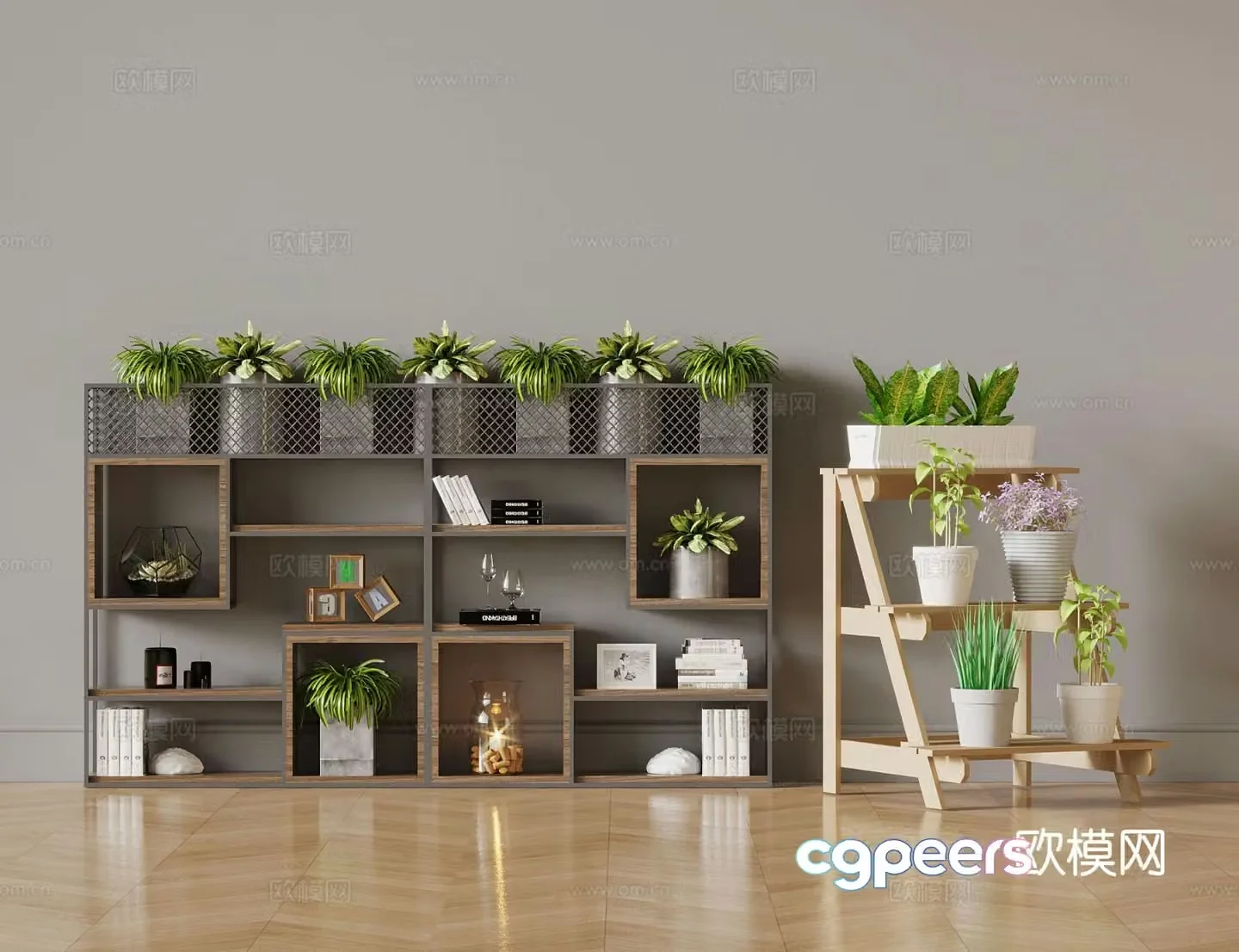 Modern storage rack flower stand 3d model
