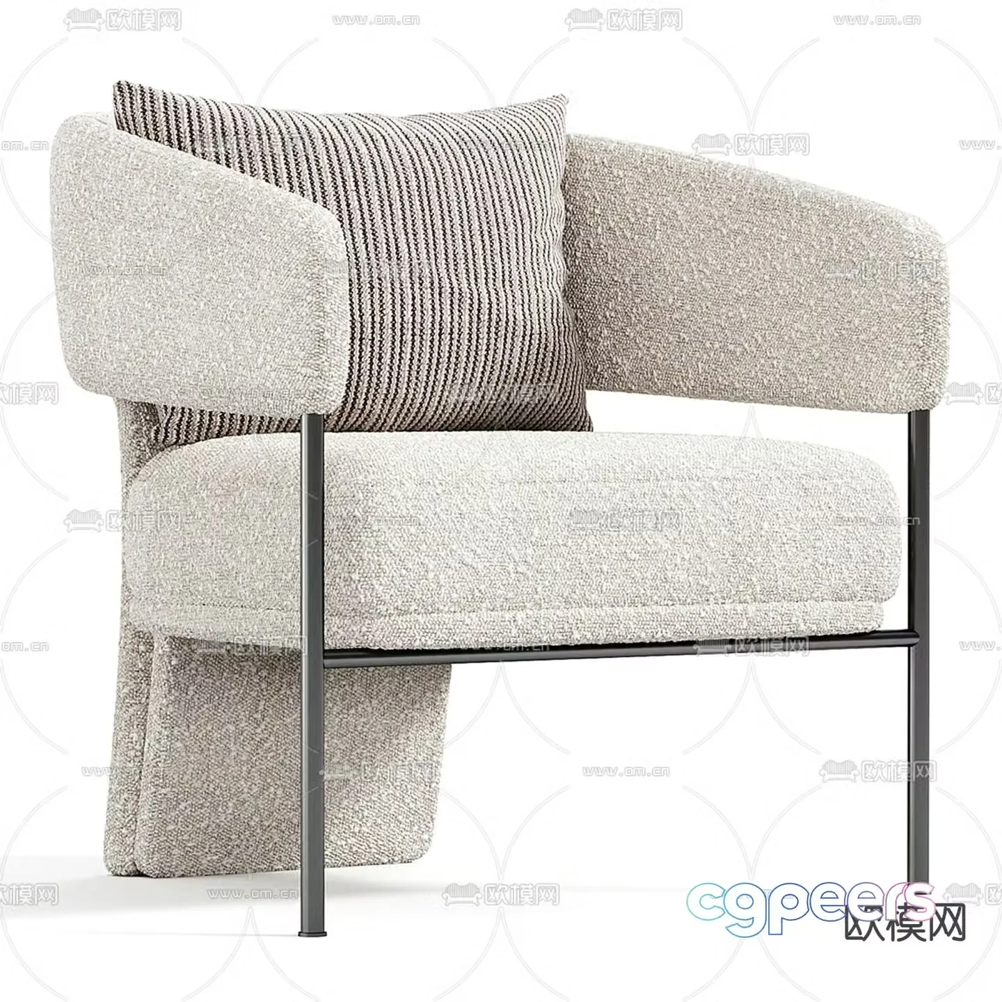 Loti lounge chair seat 3d model