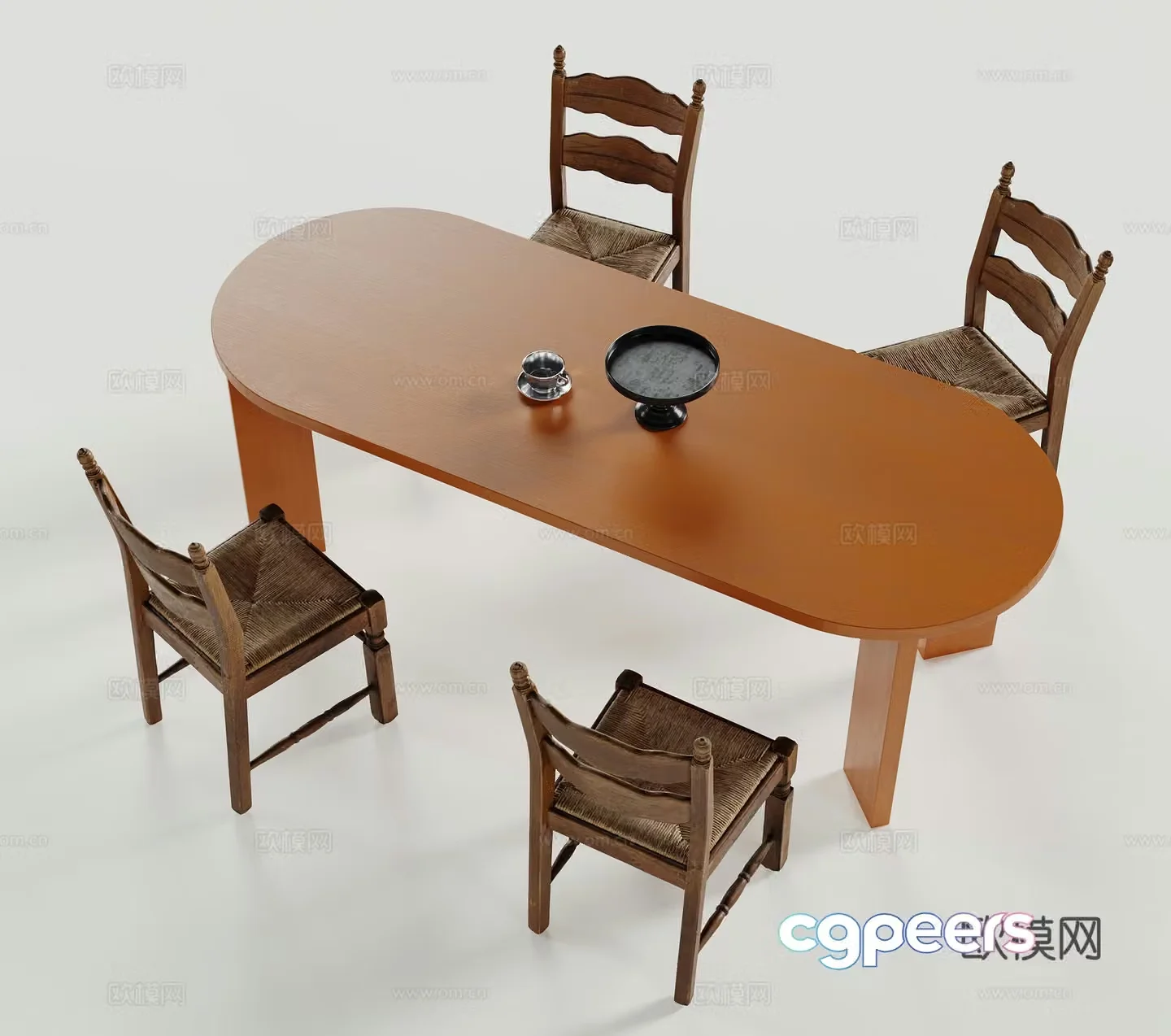 Modern dining table and chair 3d model