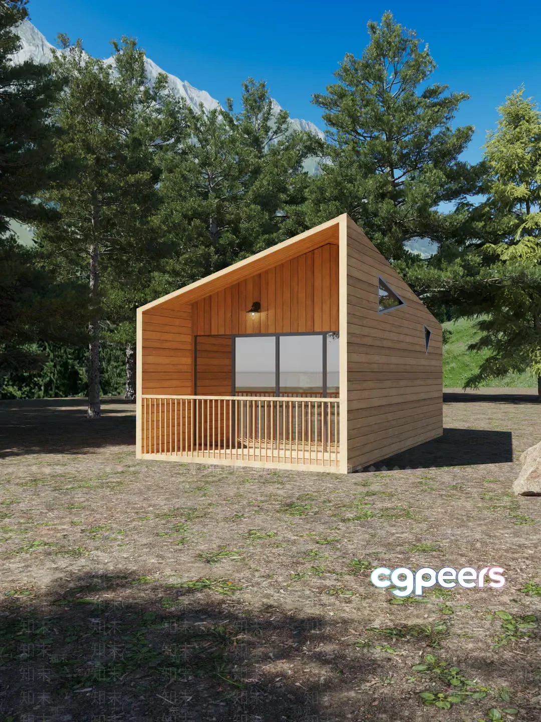 A Wooden Cabin 3D Model – 4682 – VRAY Render