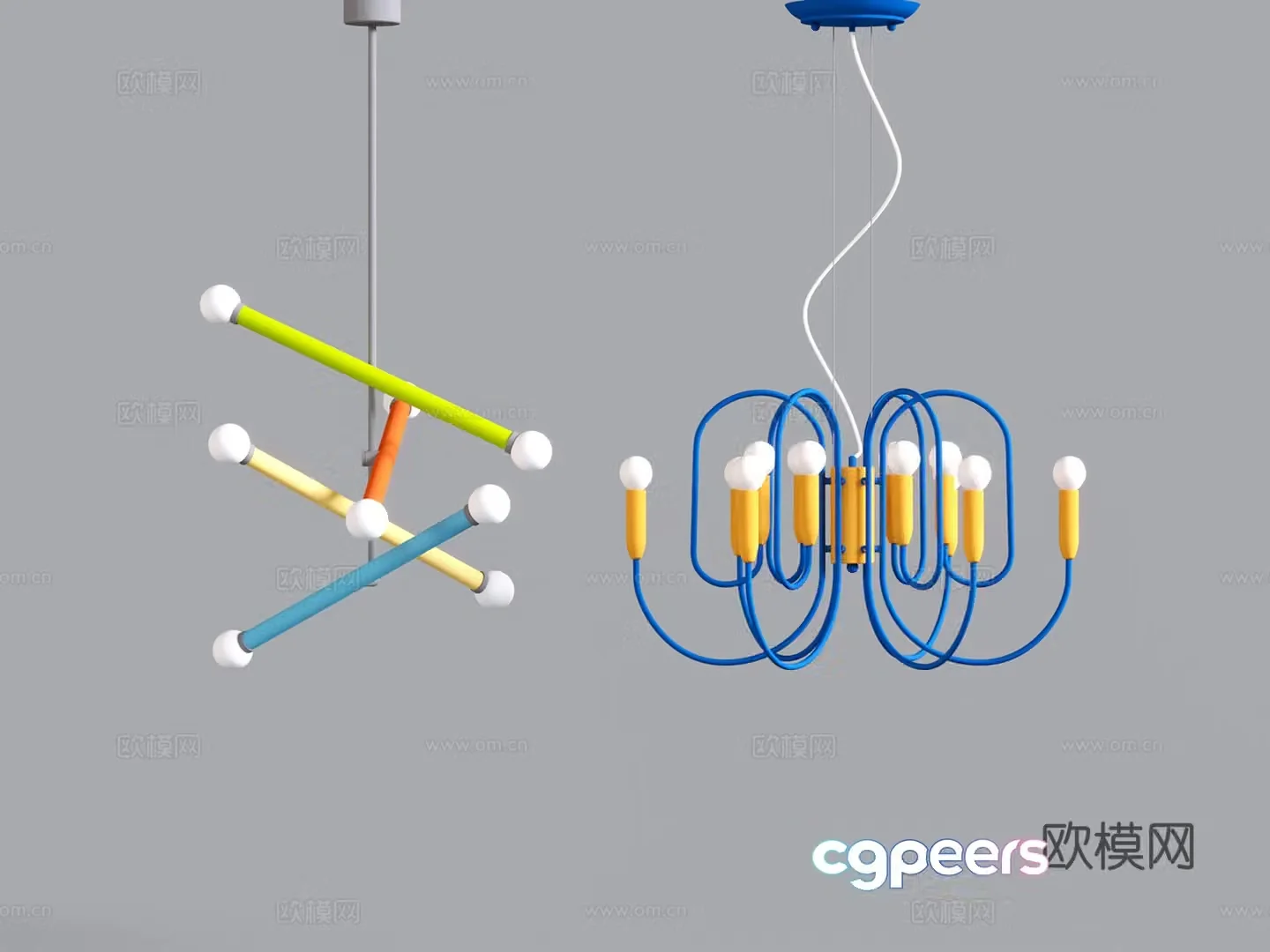 dopamine chandelier memphis chandelier bauhaus chandelier 3d model