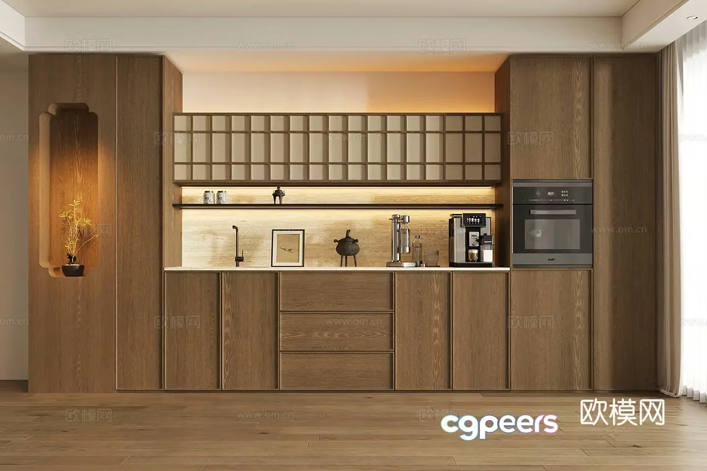 Chinese side wine cabinet wine cabinet multi-function wine cabinet decorative wine cabinet jewelry ornaments 3D model