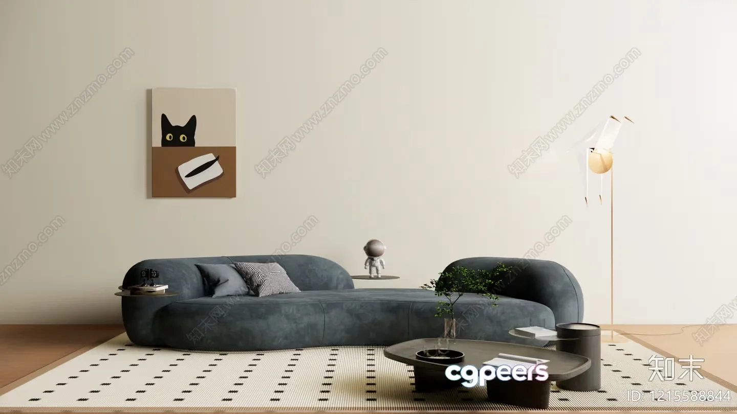 Modern Living Room 3D Model – 15515 – VRAY Render