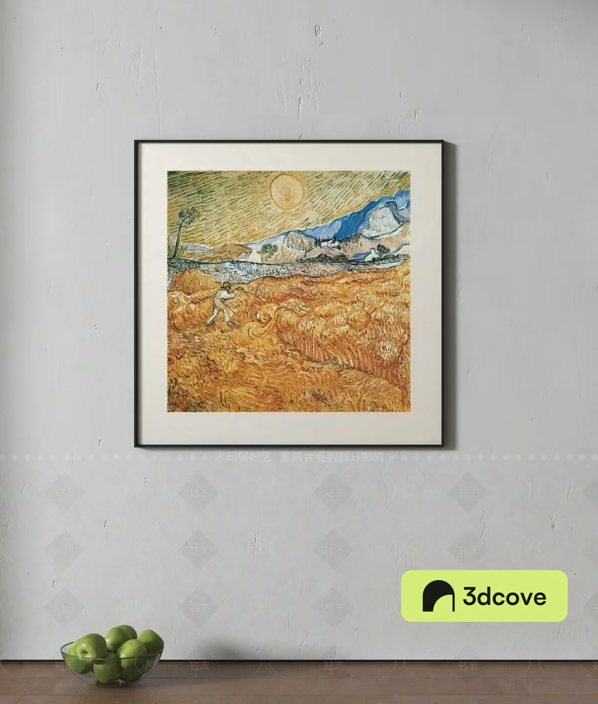 Framed Painting With A Bowl Of Apples