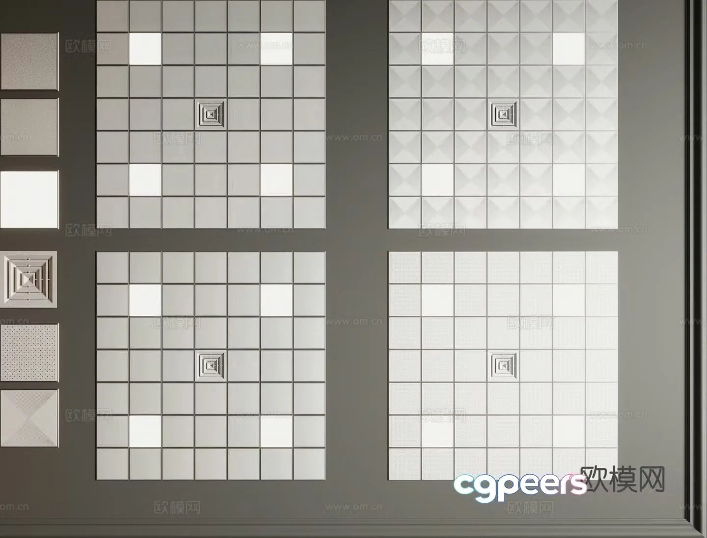 Modern aluminum gusset ceiling 3D model