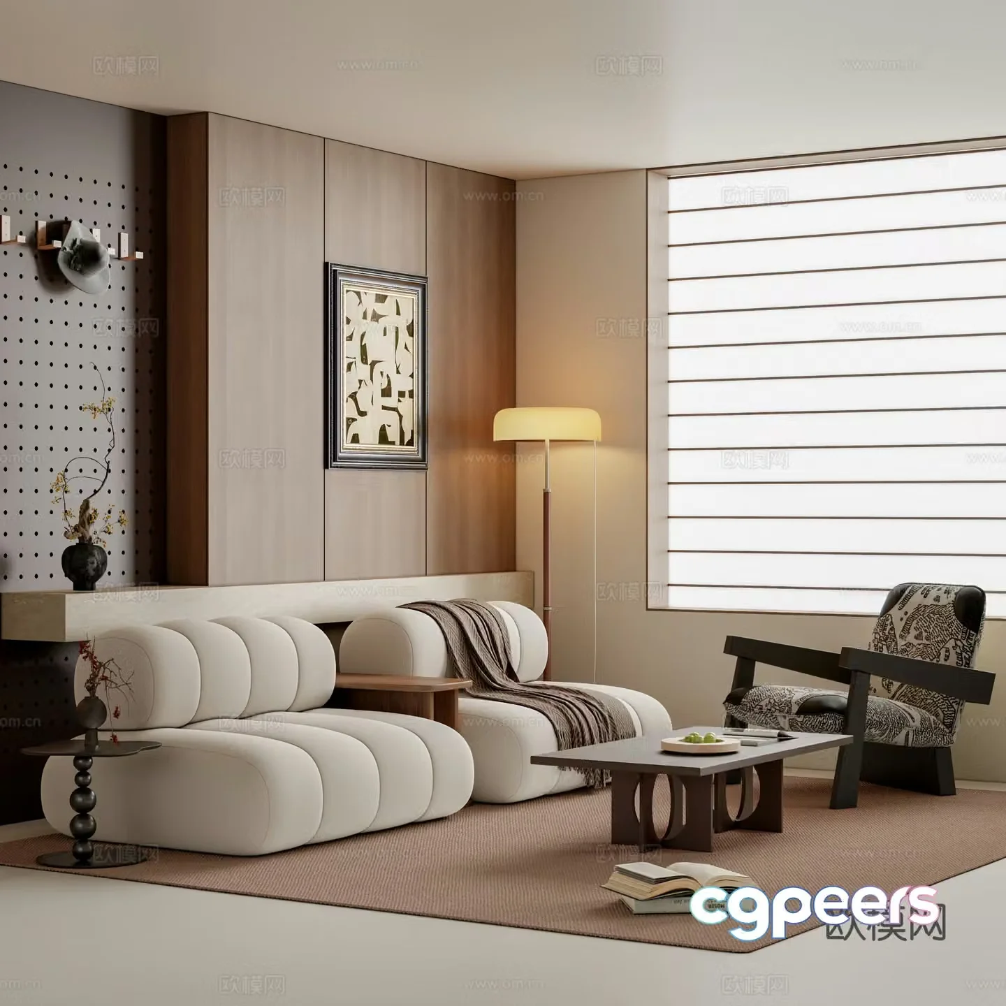 Middle-aged living room 3d model