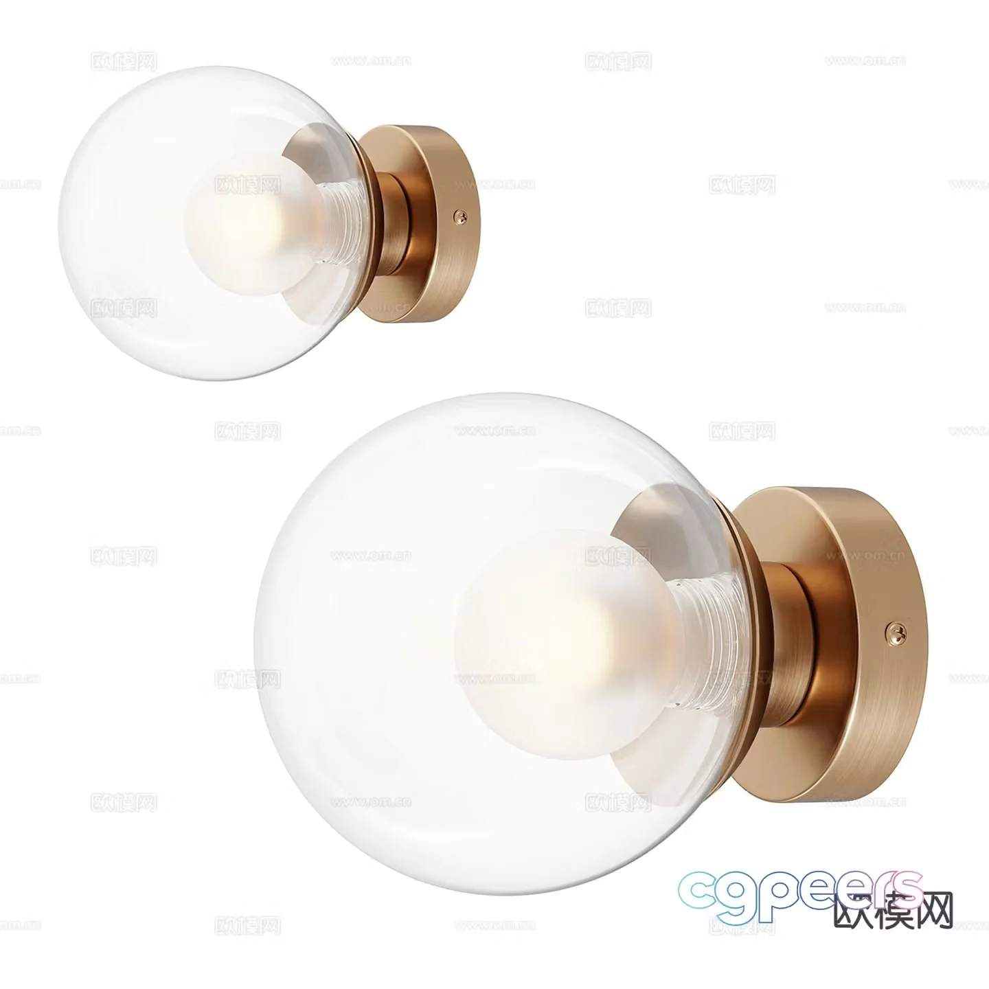 Modern glass wall light 3d model