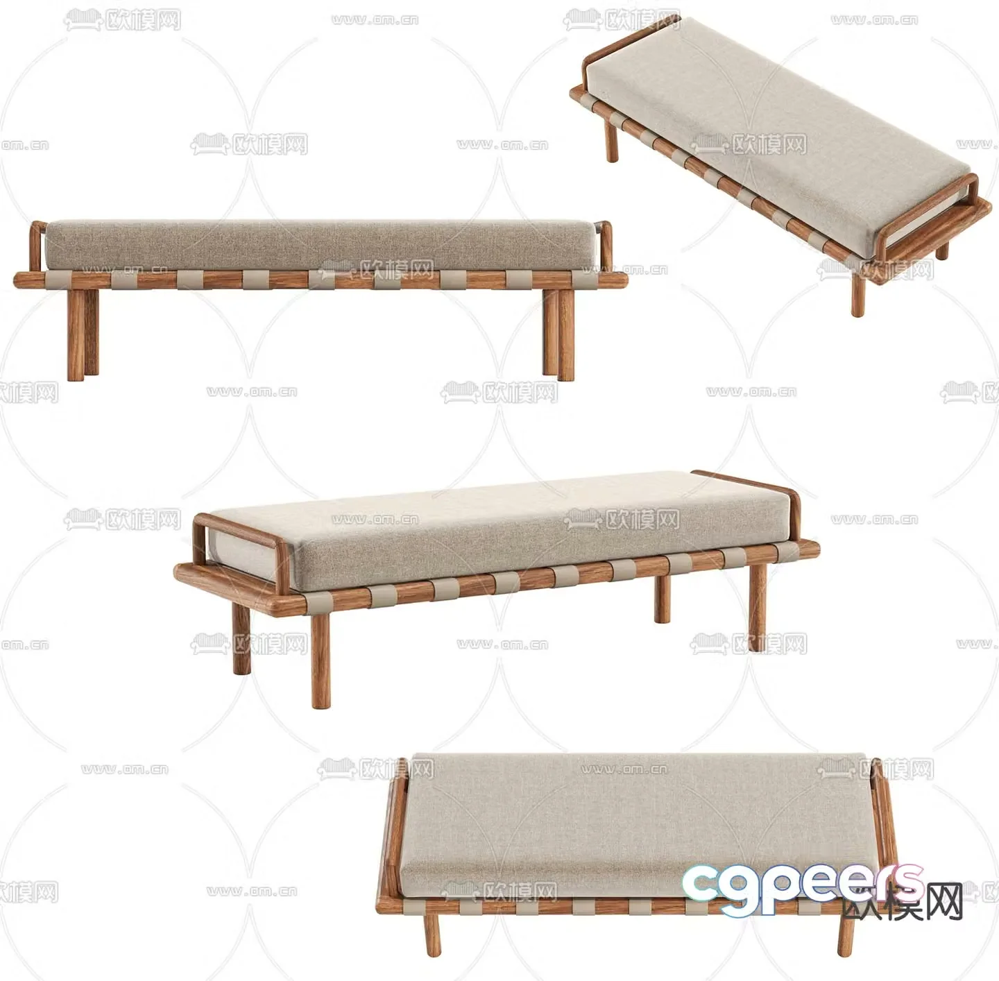 Wabi-sabi bench 3d model