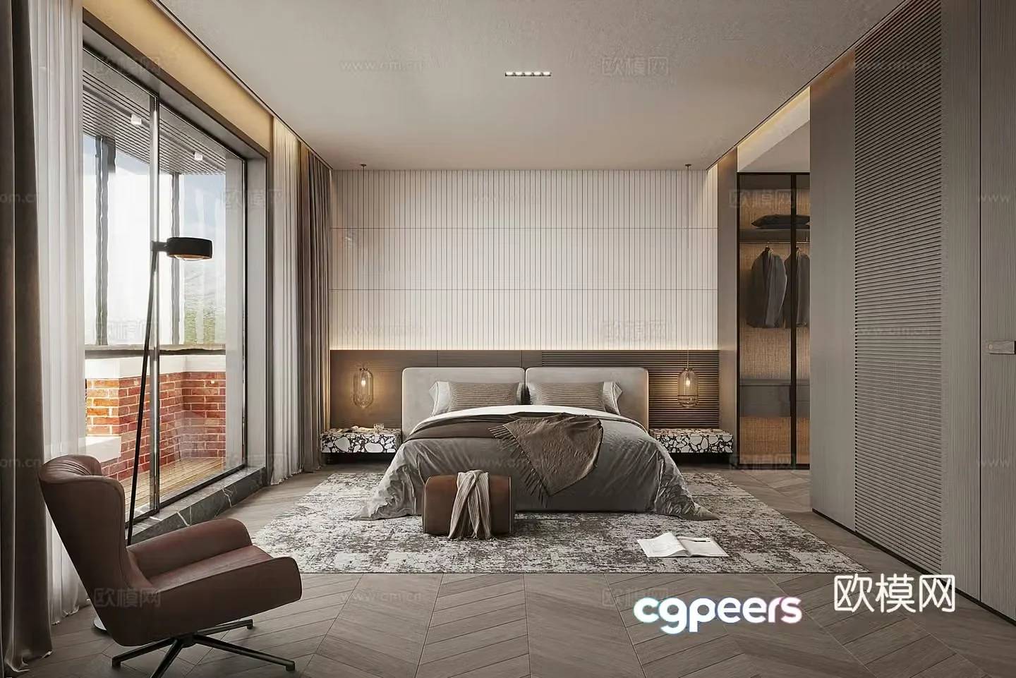 Modern bedroom Italian bedroom 3d model