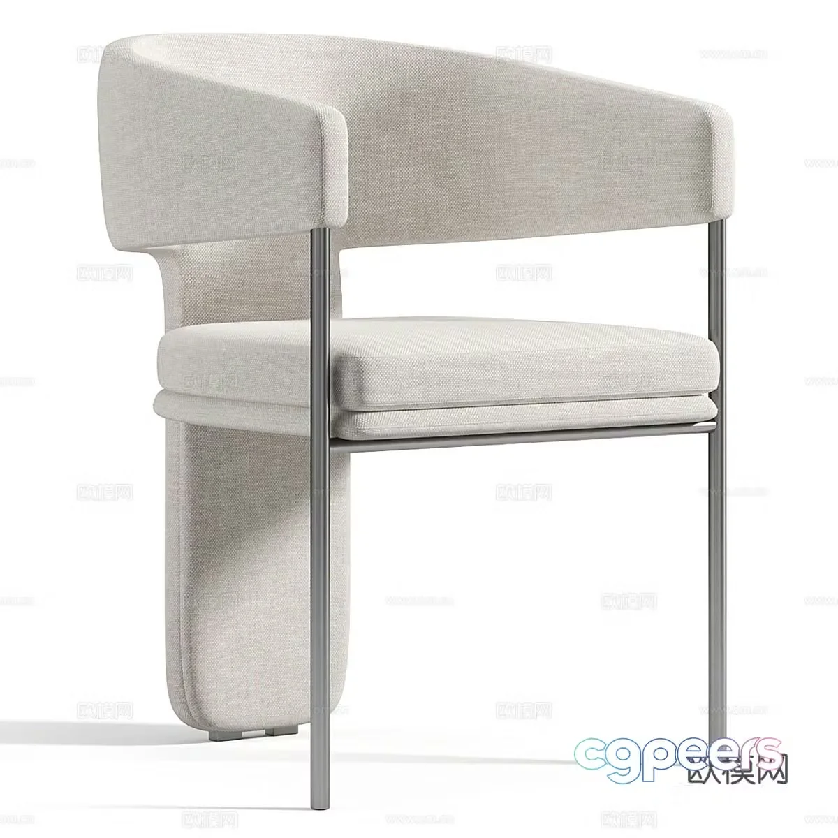 New Chinese style light luxury dining chair book chair armchair 3d model