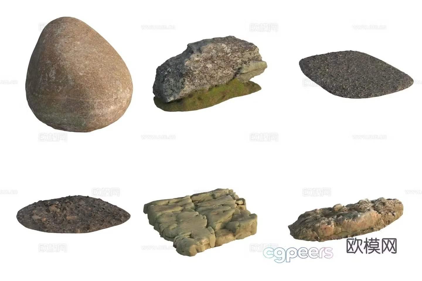Stone Rock Beach Pebbles 3d Model