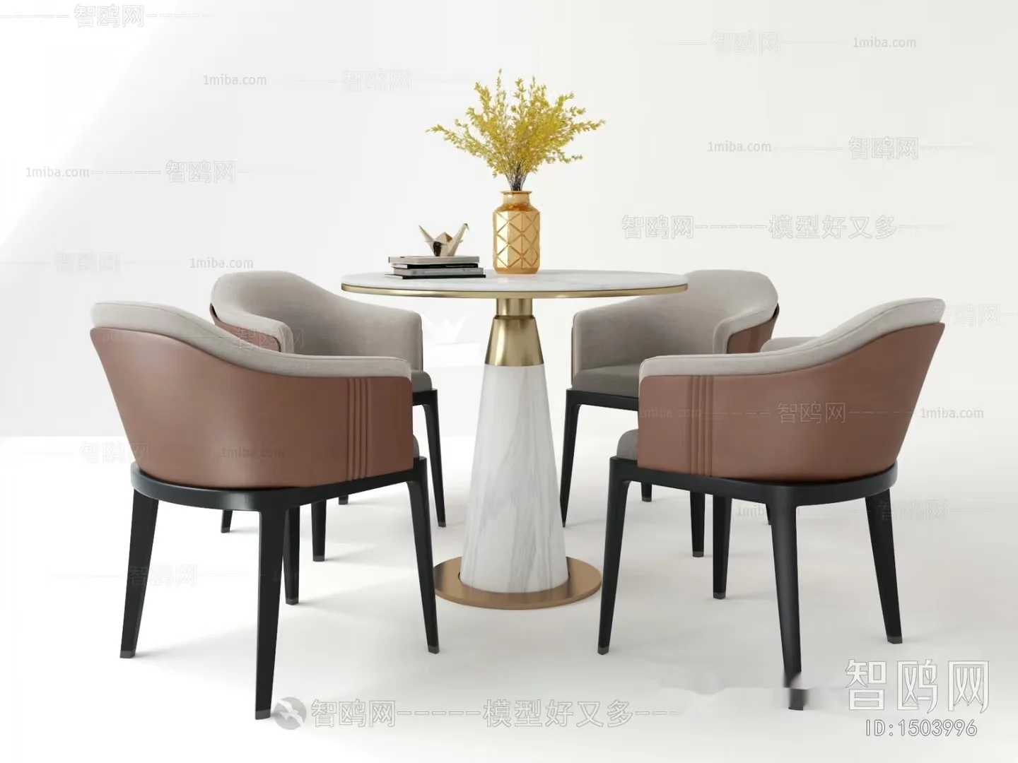 Modern Dining Set 3D Model – 22215 – VRAY Render