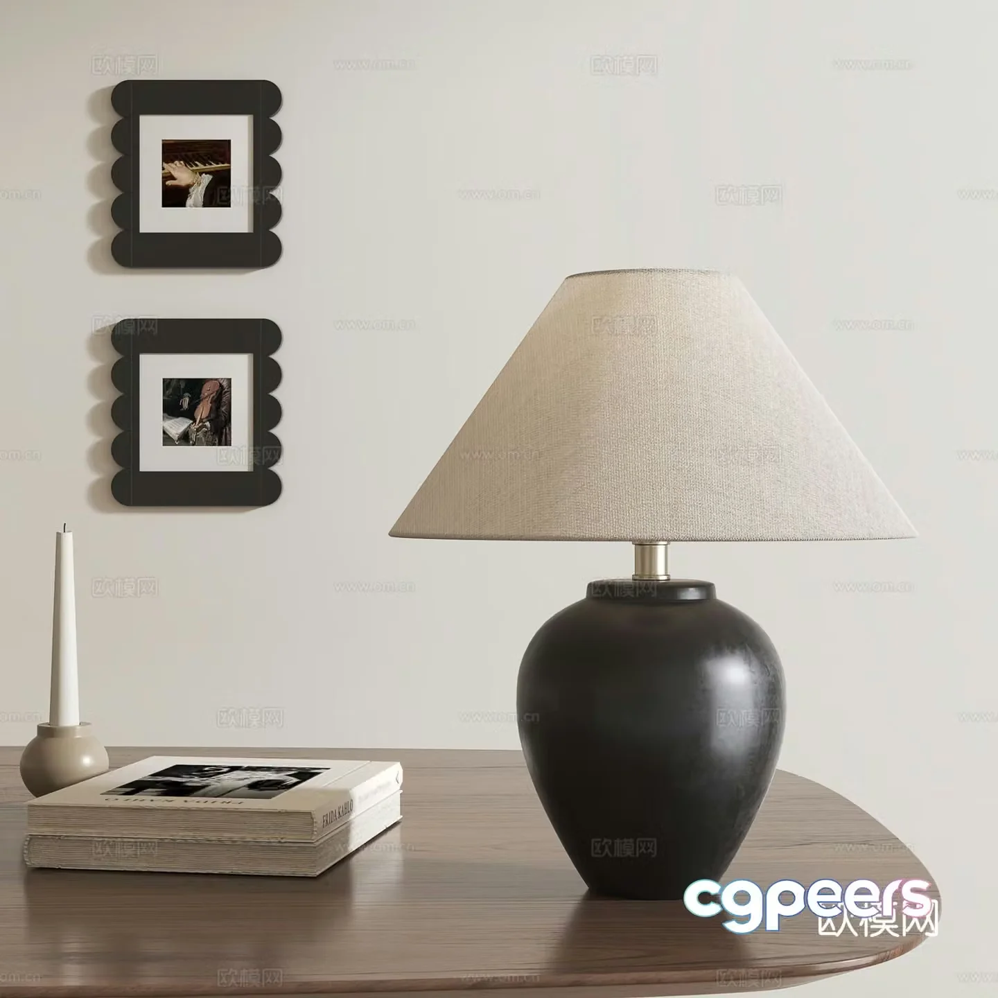 Medieval style desk lamp 3d model