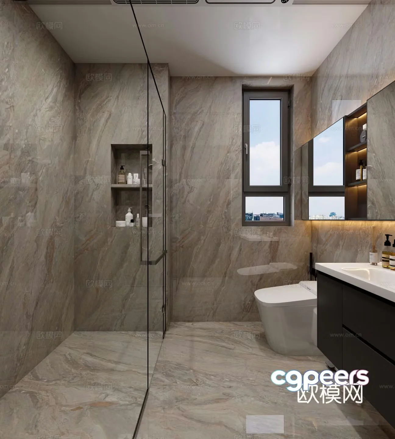 Modern bathroom bathroom 3d model