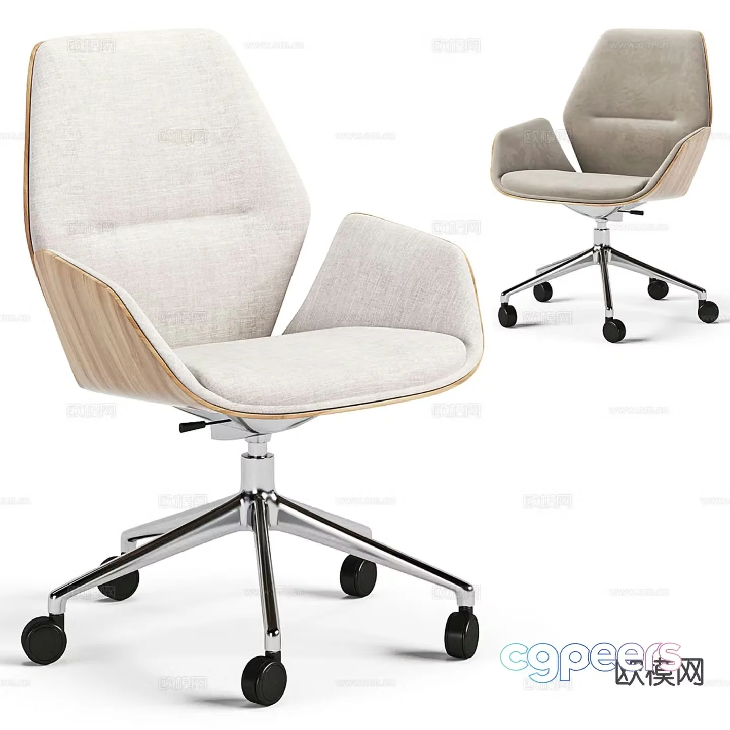 Modern office chair swivel chair staff chair 3d model