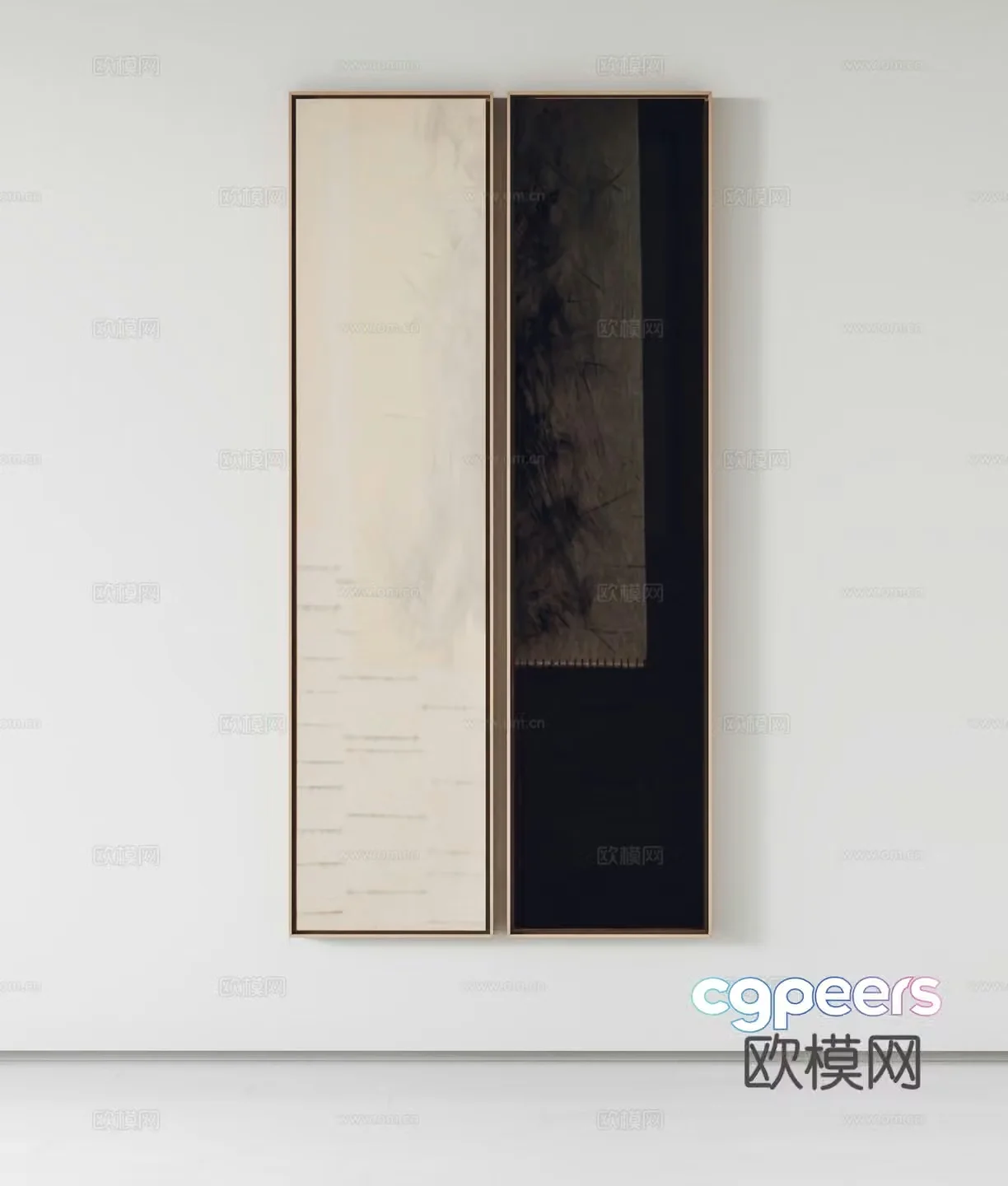 Modern hanging paintings decorative painting 3d model