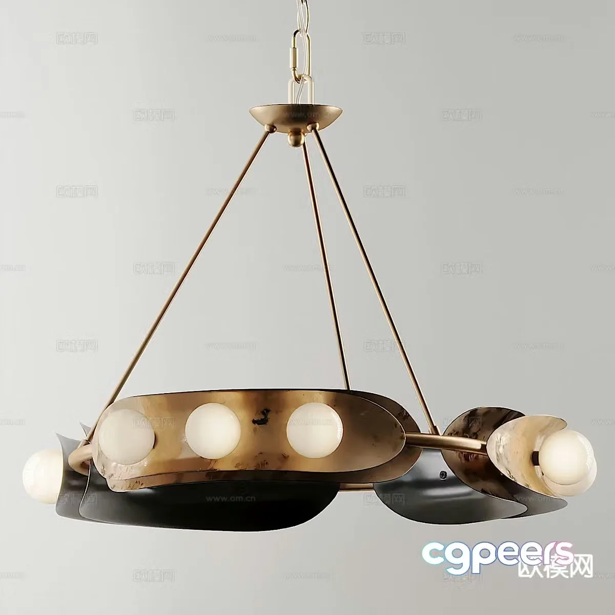 Light luxury chandelier multi-head chandelier 3D model