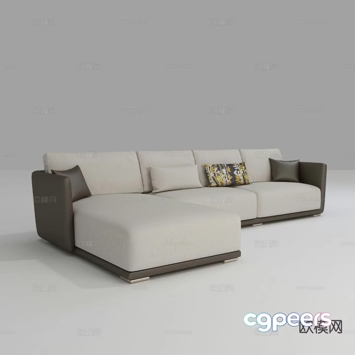 Simple corner sofa multi-person sofa 3D model
