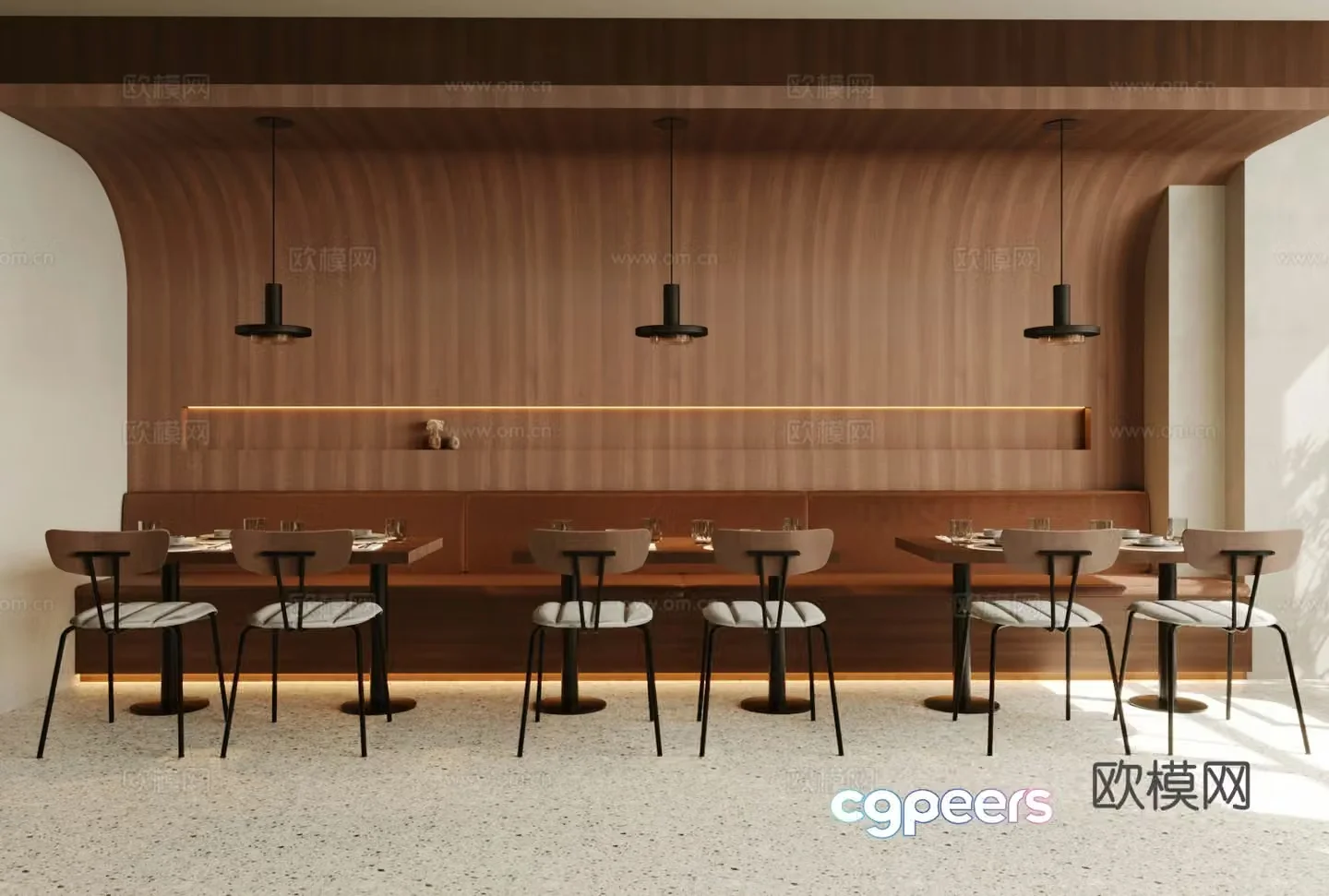 Middle-aged Western Restaurant Full-time Restaurant 3D Model