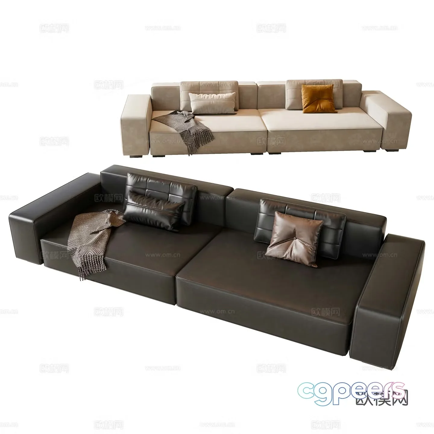 Modern Italian multiplayer sofa 3d model