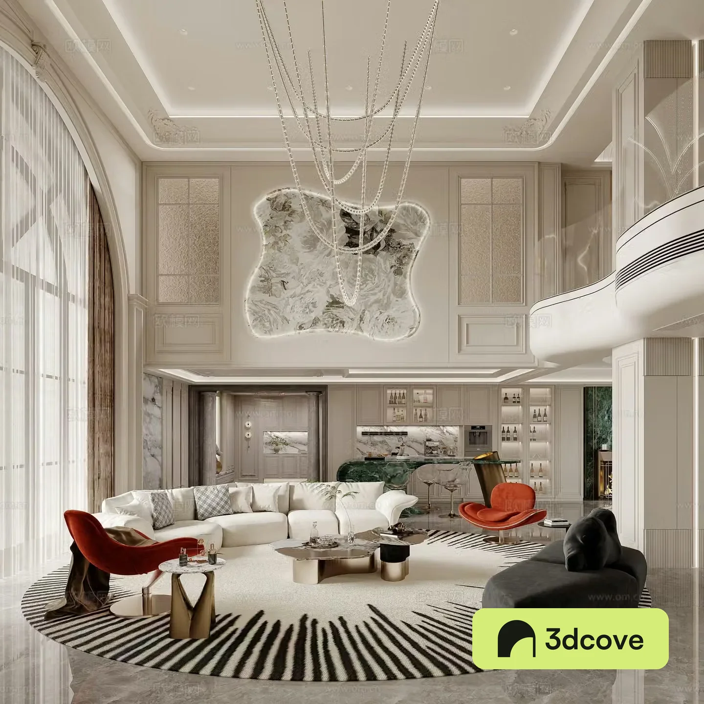 French villa living room