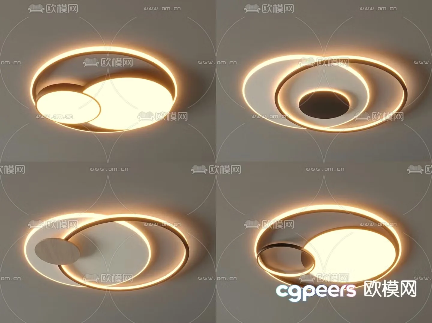 Round ceiling lamp bedroom lamp 3d model