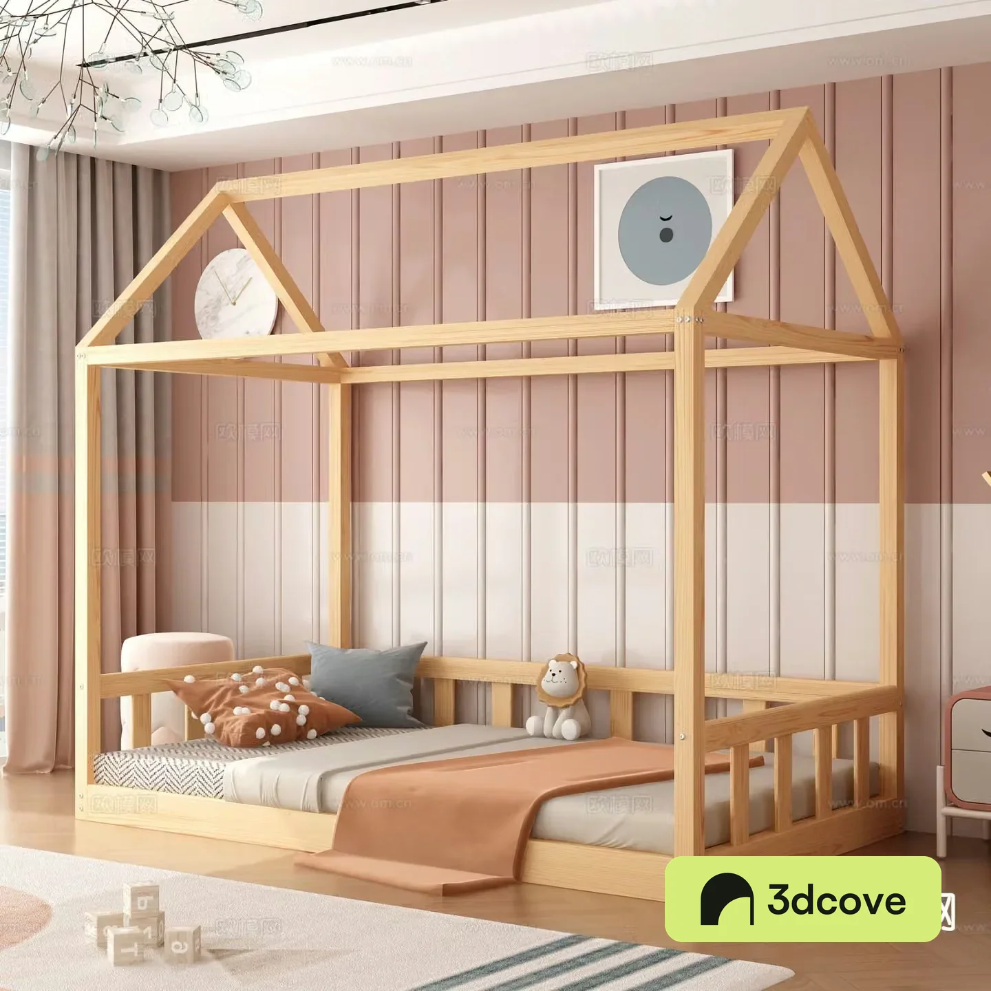 Modern solid wood bed children’s bed