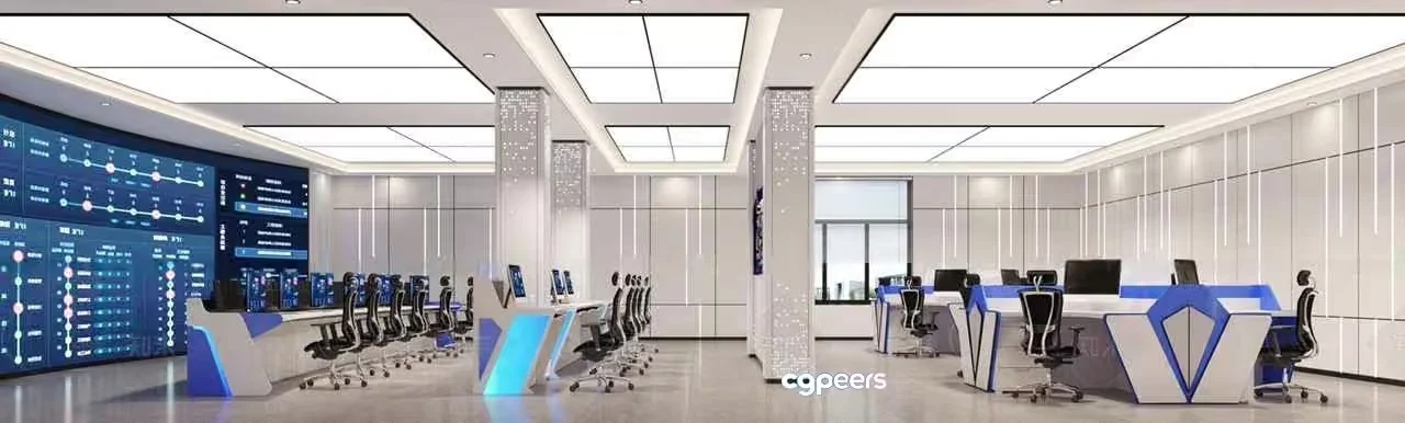 Modern Office Space 3D Model – 1719 – CORONA Render