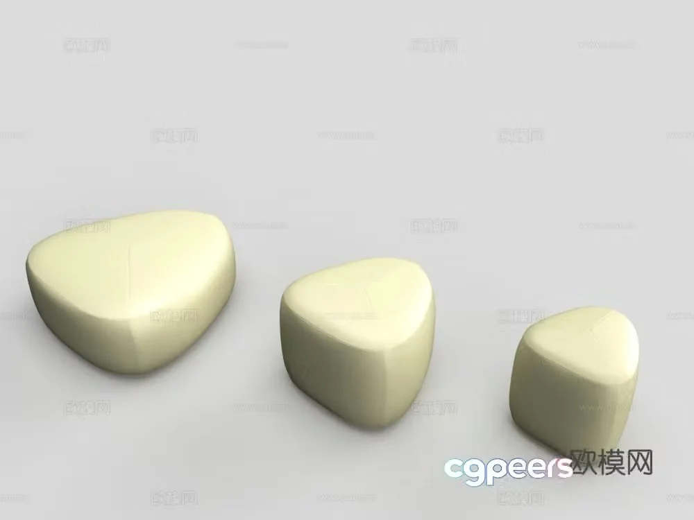 Modern combination stool mall combination stool 3D model