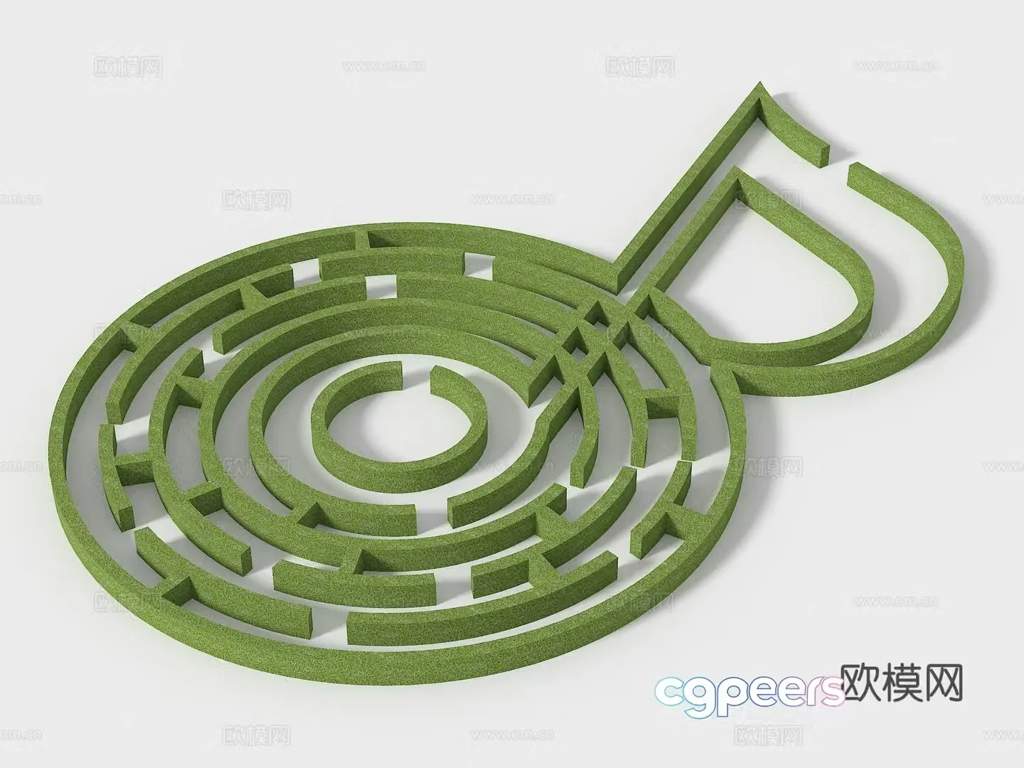 Modern landscape maze music maze musical note maze plant maze 3d model
