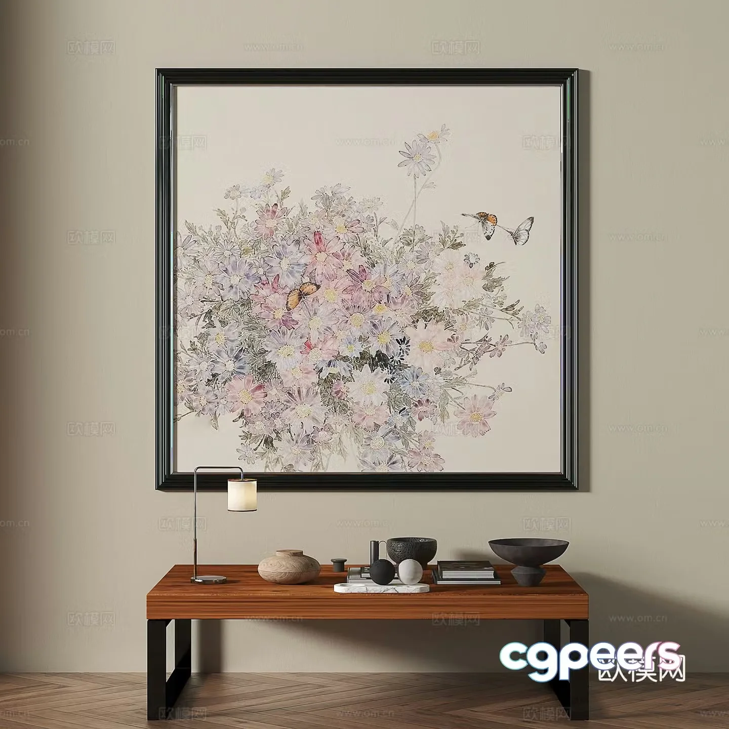 Modern medieval retro decorative painting 3d model