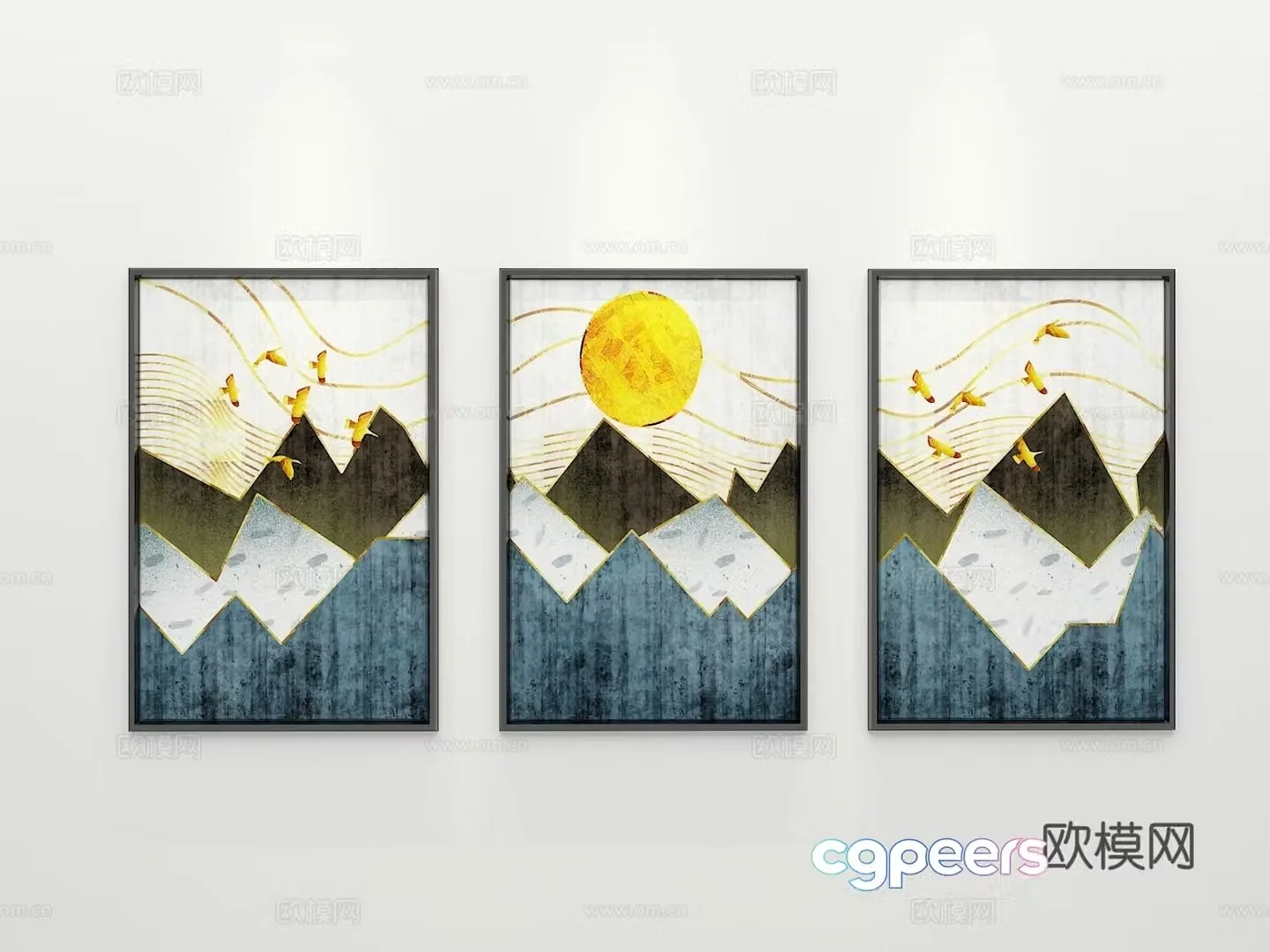 European simple hanging painting decorative painting 3D model