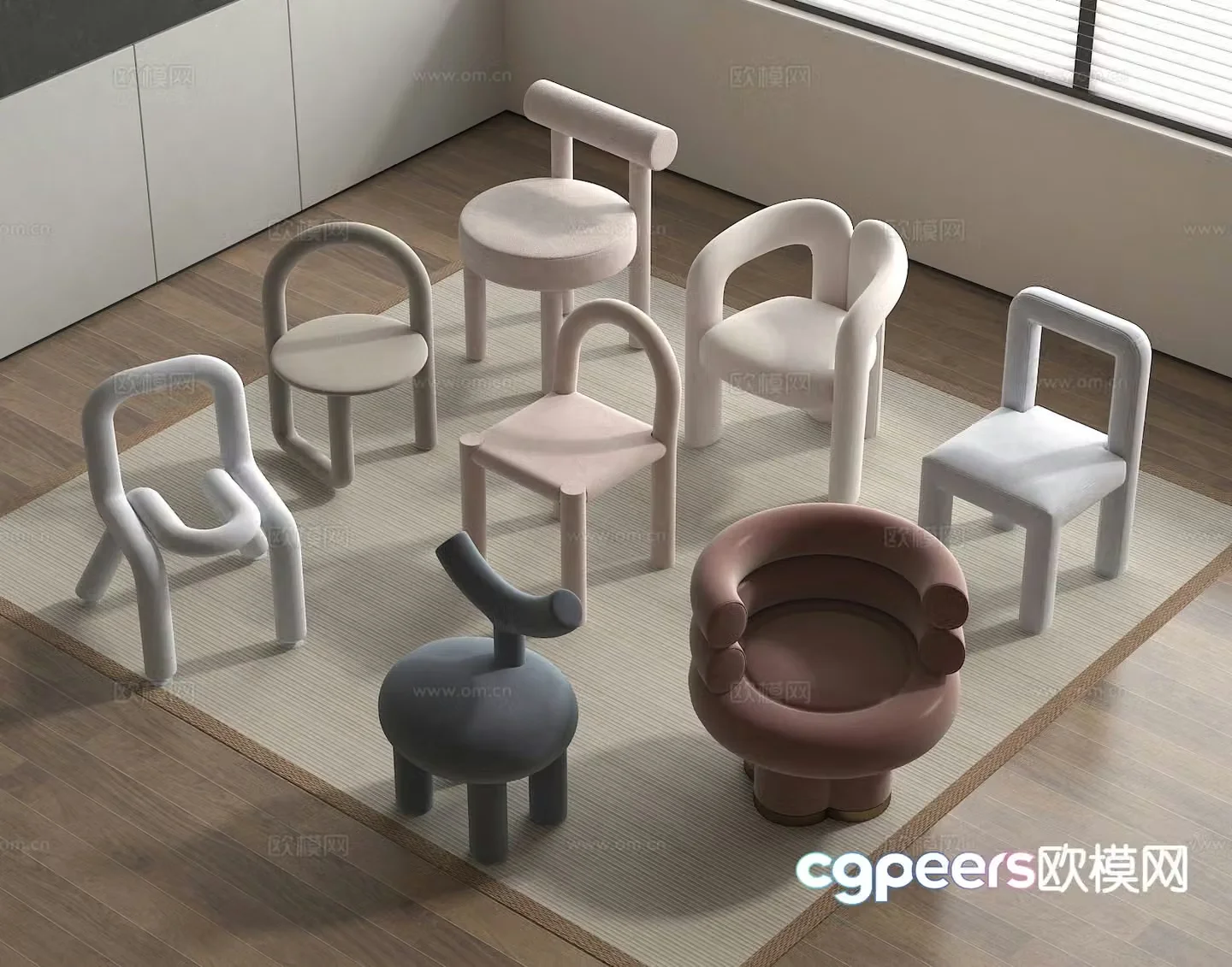 Modern children’s chair stool children’s stool 3d model