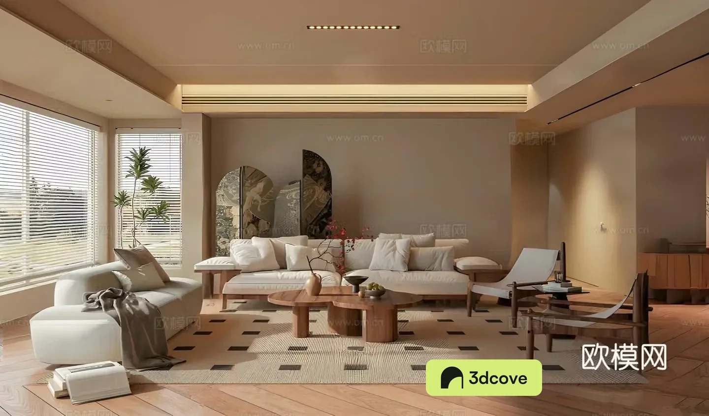 Middle-aged living room 3d model