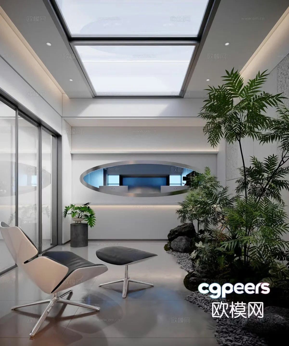 Modern landscape leisure area 3D model