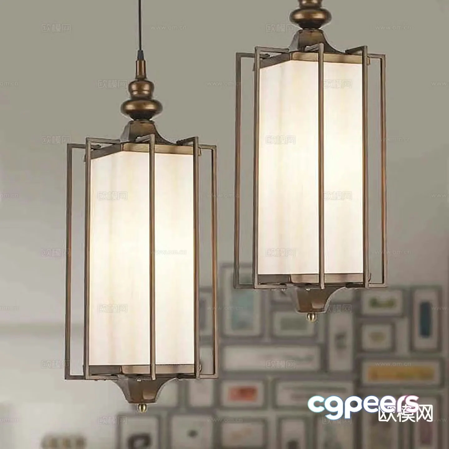 Simple European chandelier bedside small chandelier 3d model