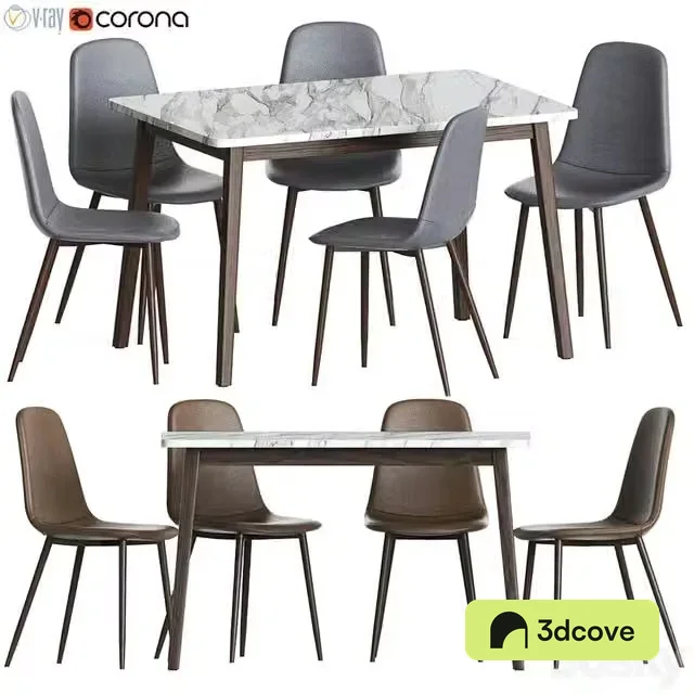 Dinning set 40 (table GAMMELG, chair JONSTRUP cognac)