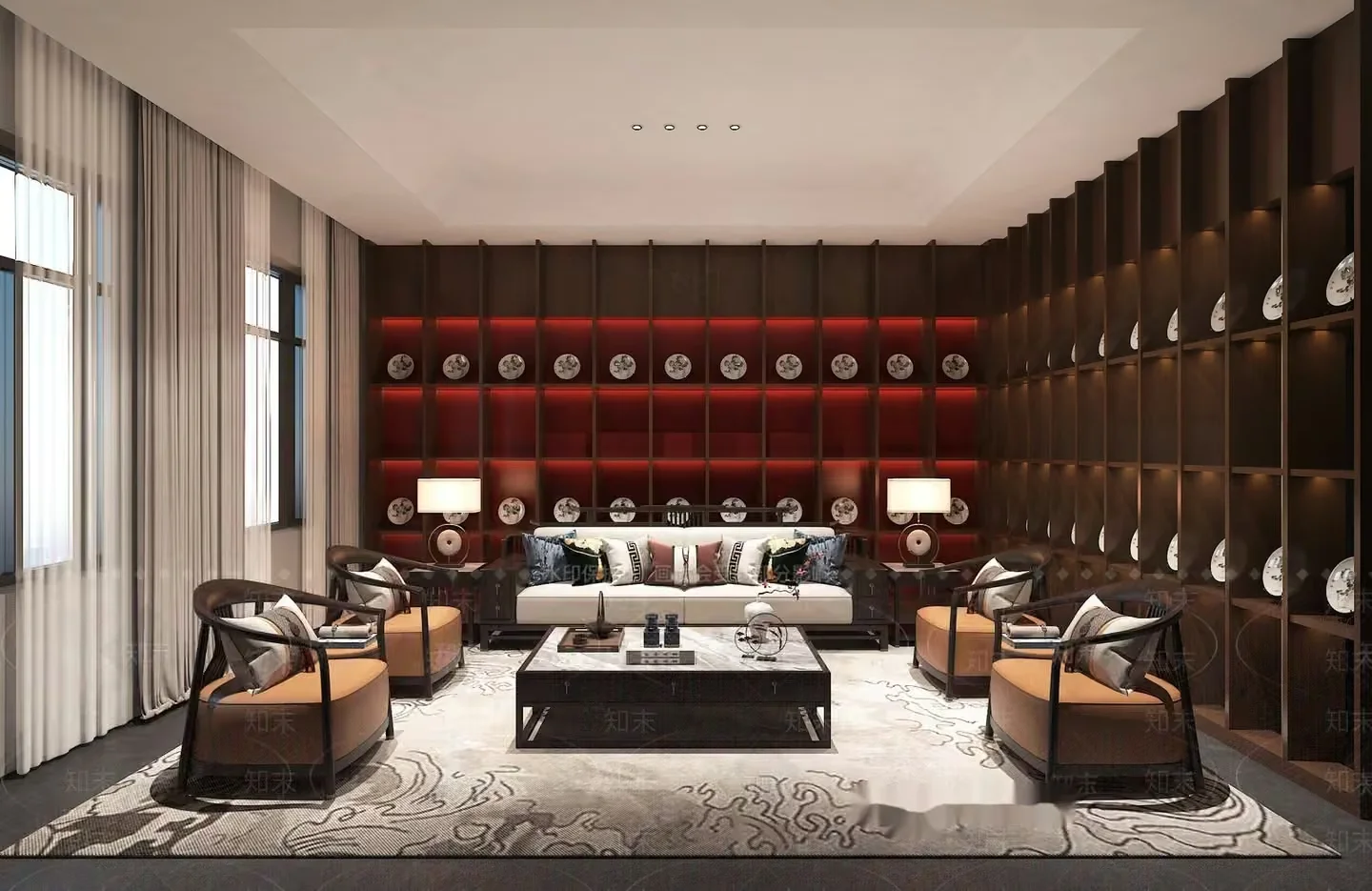 Modern Living Room 3D Model – 2332 – VRAY Render