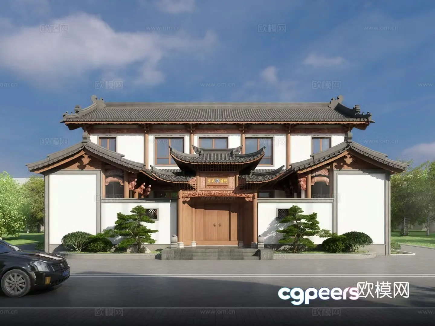 3D model of Chinese ancient building courtyard gatehouse