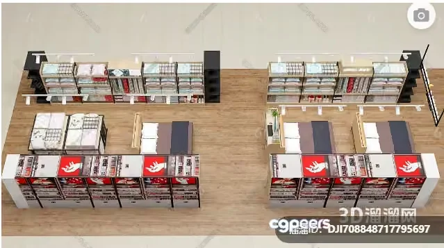 A 3D Rendering Of A Store Interior 3D Model – 1778 – VRAY Render