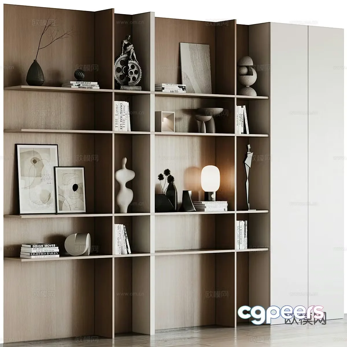 Modern minimalist decorative bookcase 3d model