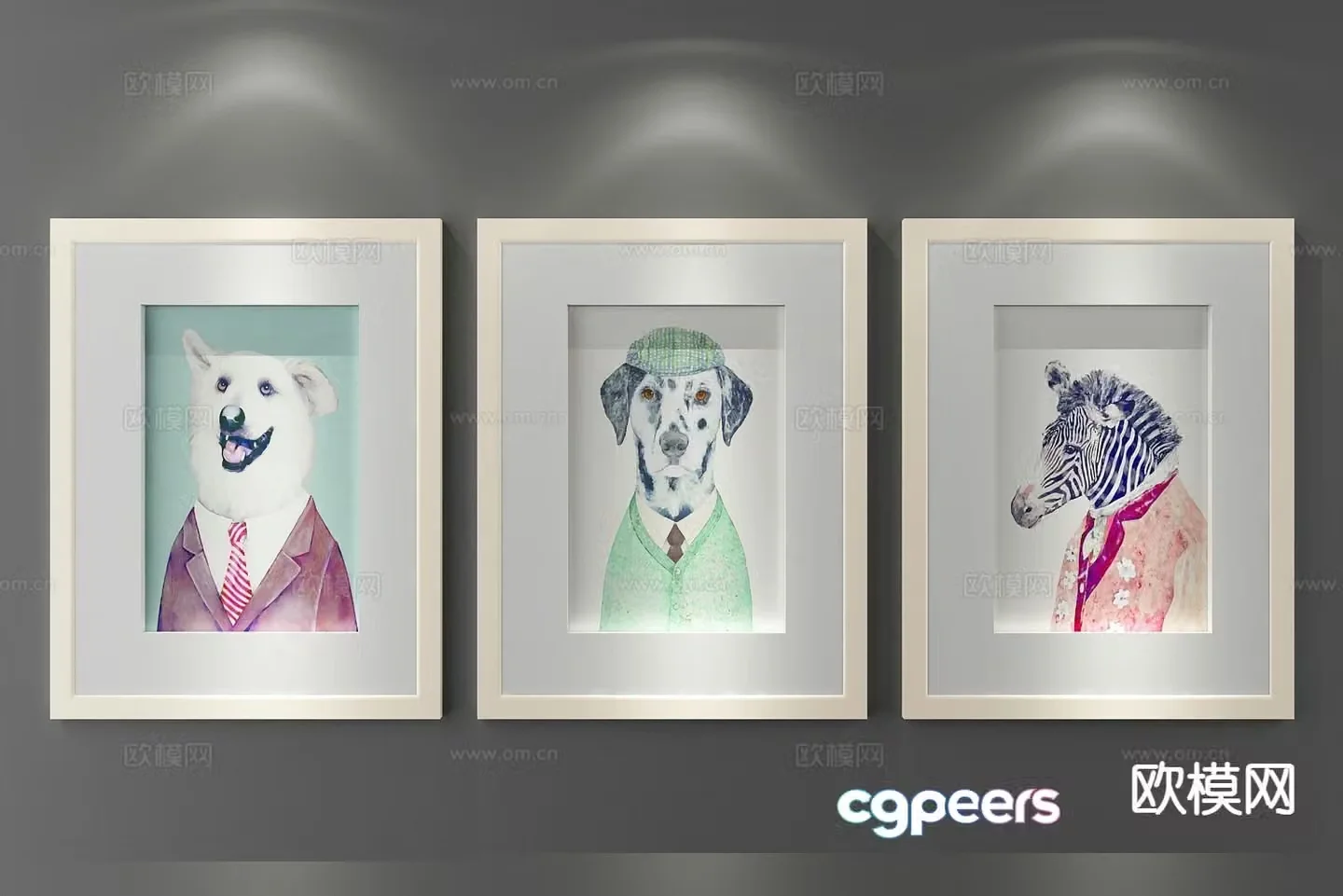 Decorative painting animal painting cartoon hanging painting 3d model