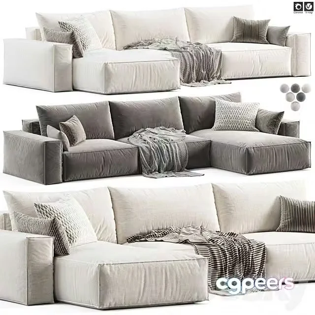3ds Max Free – Casa Chaise Lounge Sofa
