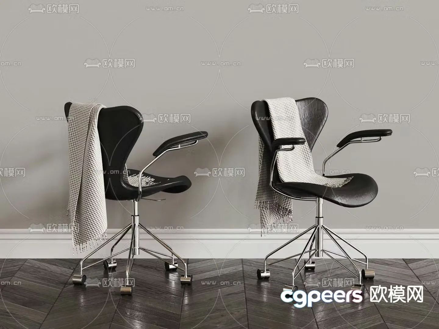 Leather office chair shift chair staff chair conference chair 3d model