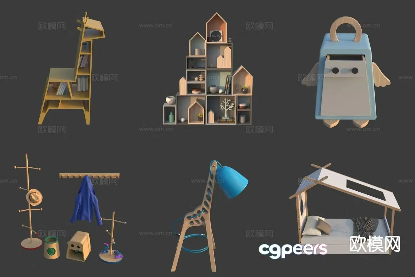 Children’s products children’s cabinet children’s bed 3d model