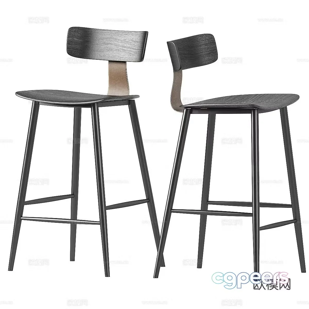 Half bar chair ANT black chair bar chair 3d model