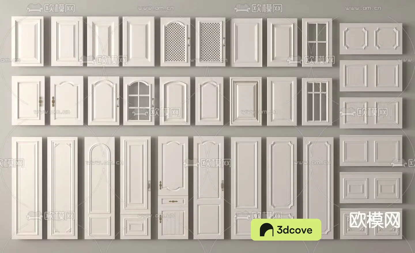 European style cabinet door door panel wardrobe door 3d model